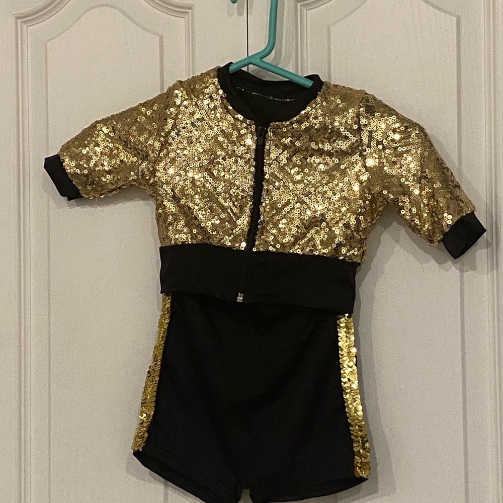 Gold and Black Kids Dance  Costume